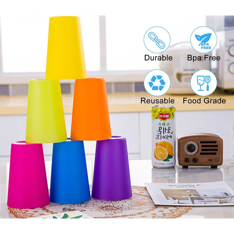 12 Set De Vasos Vasos Plastico Vasos Reutilizables De Fiesta - Multicolor