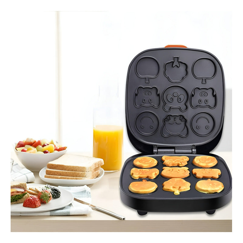 Wafleras Maquina Para Waffles Mini Wafles Cartoon 9cav Rojo / Wafleras Cartoon 9 Figuras