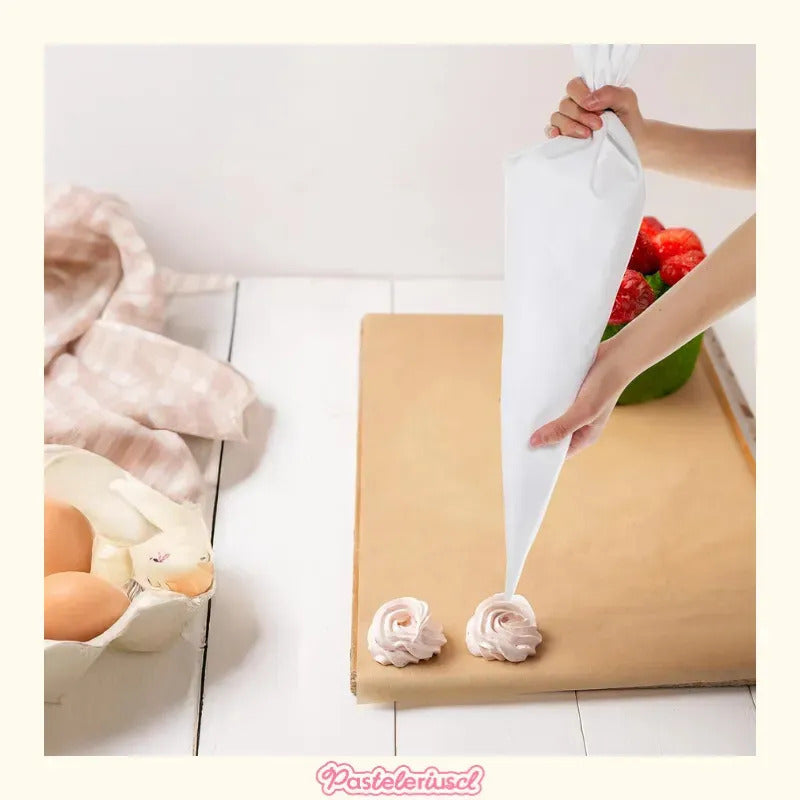 Pack X5 Manga Pastelera Profesional Tela Mangas De Tela 40cm Bolsas De Tela Reutilizables Para Decoración De Pasteles... Blanco