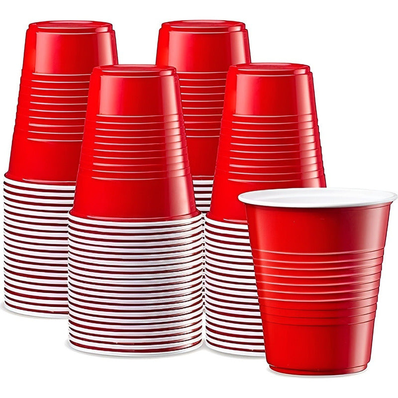 200 Vasos Plasticos Vaso Desechable Vasos Grandes 473ml/16oz Rojo