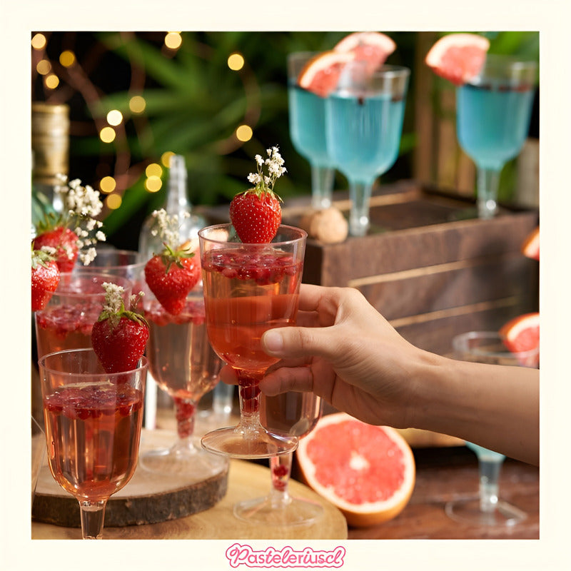 80 Copas Plastico Copas De Vino Transparente Desechables 6oz Transparentes