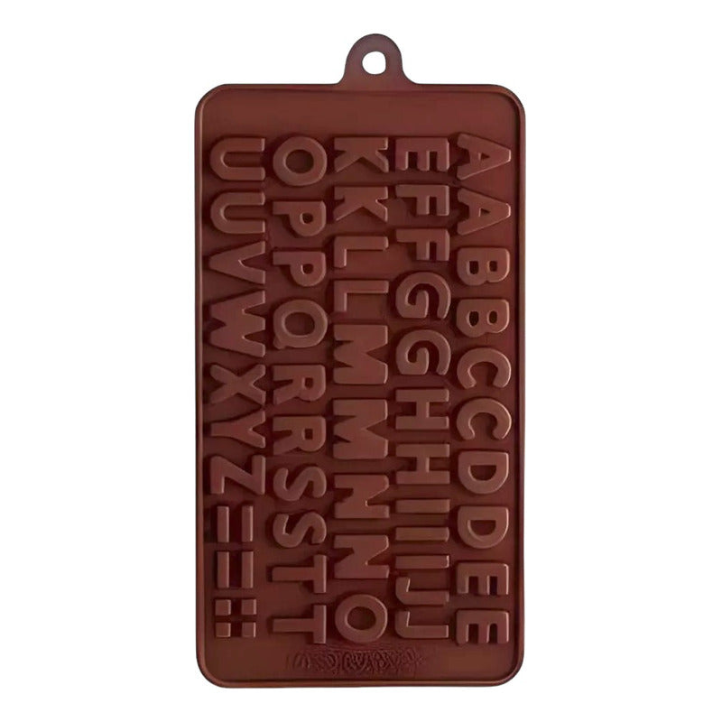 Moldes Chocolate Moldes De Silicona Molde Doble Abecedario  Marrón Claro