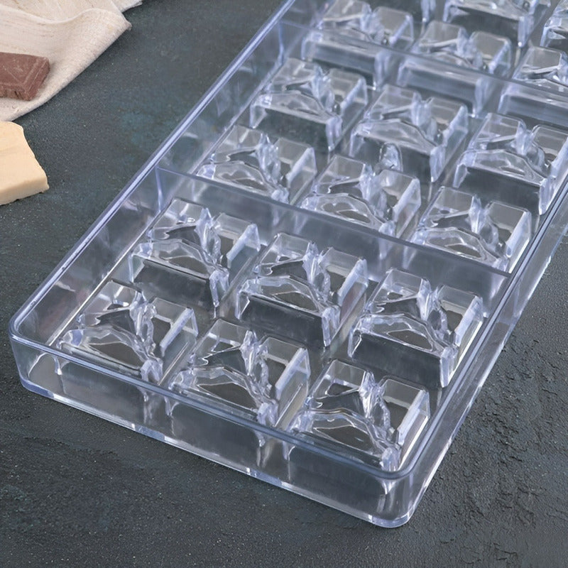 Moldes Para Chocolate Policarbonato Moldes Para Bombones 18c Transparente/ Molde Policarbonato Cuadrado