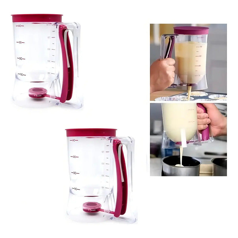 Pack X2 Dispensador De Masa Dispensador Masa Torta Queque Dosificador De 900ml Para Repostería Dosificadora Para Cupcakes Panqueuque Waffles Pasteleriuscl