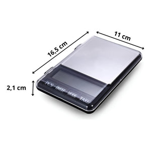 Balanza Digital Bascula Comercial Pesas Digitales 600g/0.01g - Negro