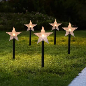 5 Guirnalda Solar Guirnaldas Solares Lampara Jardin Estrella Amarillo