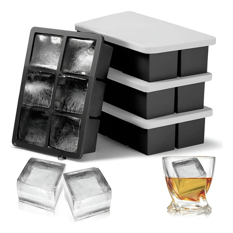Pack X4 Cubetas De Hielo Cubetera Hielo Cubetas C/tapa 6cav Multicolor