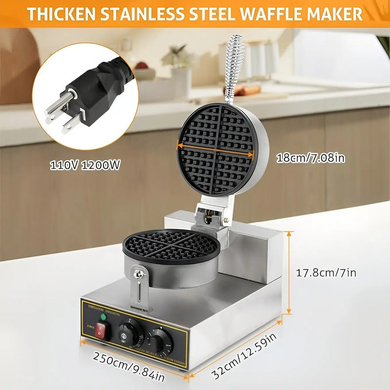 Waffles Maquina Para Waffles Waflera Grande Wuafleras 1200w Gris