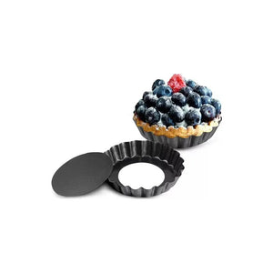 Pack X3 Moldes Tartaleta Desmontable Tarta Individual 10,5cm Molde Tartaletas Reutilizables Para Tartas Mini Moldes Para... Gris Oscuro