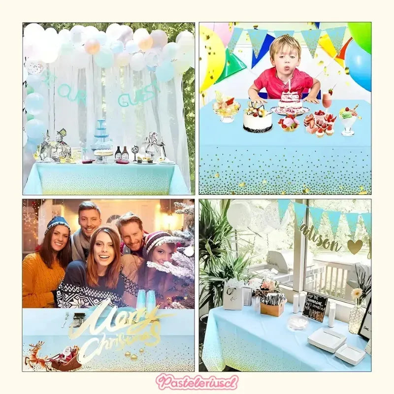 Vaso Platos Desechables Vajilla De Cumpleaños Servilleta 52pcs Suministros De Fiesta Kit De Cumpleaños Decoraciones De Fiesta Desechables Platos De Papel Y Vasos Celebraciones Pasteleriuscl Celeste