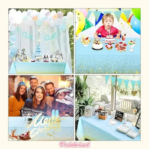 Vaso Platos Desechables Vajilla De Cumpleaños Servilleta 52pcs Suministros De Fiesta Kit De Cumpleaños Decoraciones De Fiesta Desechables Platos De Papel Y Vasos Celebraciones Pasteleriuscl Celeste