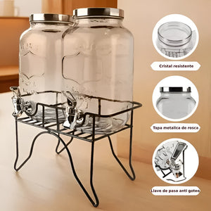 Dispensador De Bebidas Doble Dispensador De Jugos Jarra 5l