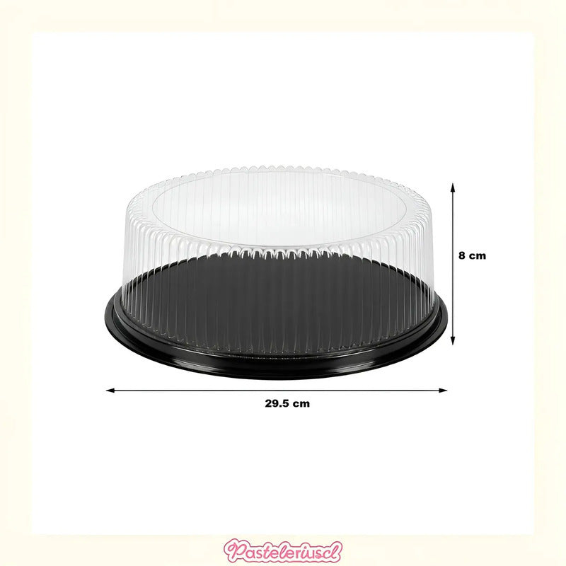 X50 Bandejas Para Torta Porta Cupcake Porta Tortas 29x8cm Cajas Envases Almacenamiento Y Transporte De Alimentos Cúpula... Negro