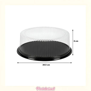 X50 Bandejas Para Torta Porta Cupcake Porta Tortas 29x8cm Cajas Envases Almacenamiento Y Transporte De Alimentos Cúpula... Negro