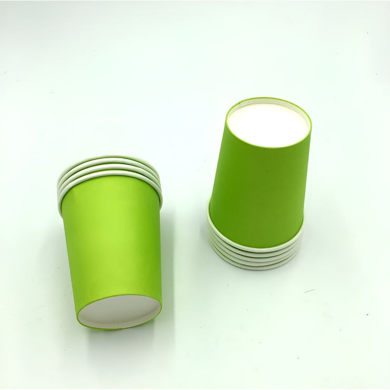 Pack X10 Vasos Desechables Vasos De Cumpleaños Verde 250ml Verde Manzana 1651