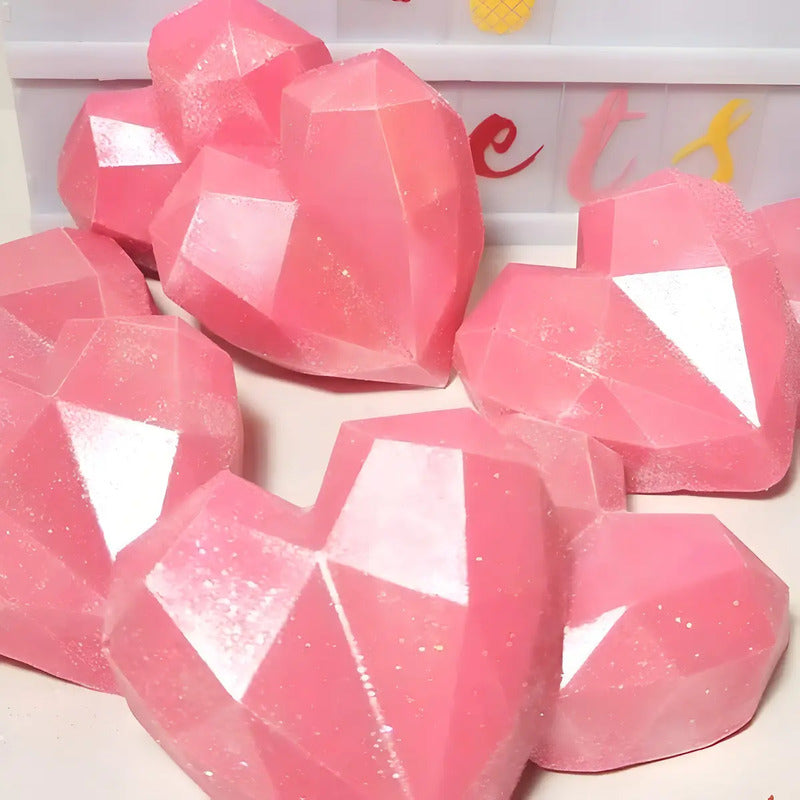 Molde Silicona Antiadherente 2x Para Chocolate Corazón Geométrico 15 Mini Marrón Claro