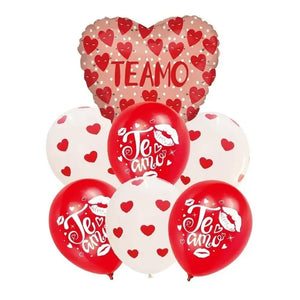 7 Globo Metalico Globo Te Amo Globos De Corazon Globo Amor Pack X7 Globos 101167
