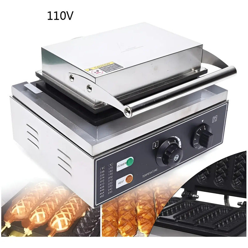 Wafleras Con Formas Hot Dog Maker Maquina Para Waffles 1550w Máquina Comercial Antiadherente Para Banderines Máquina Para Hacer Waffles De Corn Dogs Plancha De Gofres Para Cafetería Pasteleriuscl