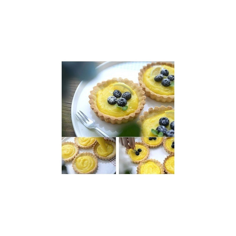 Pack X6 Moldes Tartaleta Desmontable Tarta Individual 8,5cm Gris Oscuro