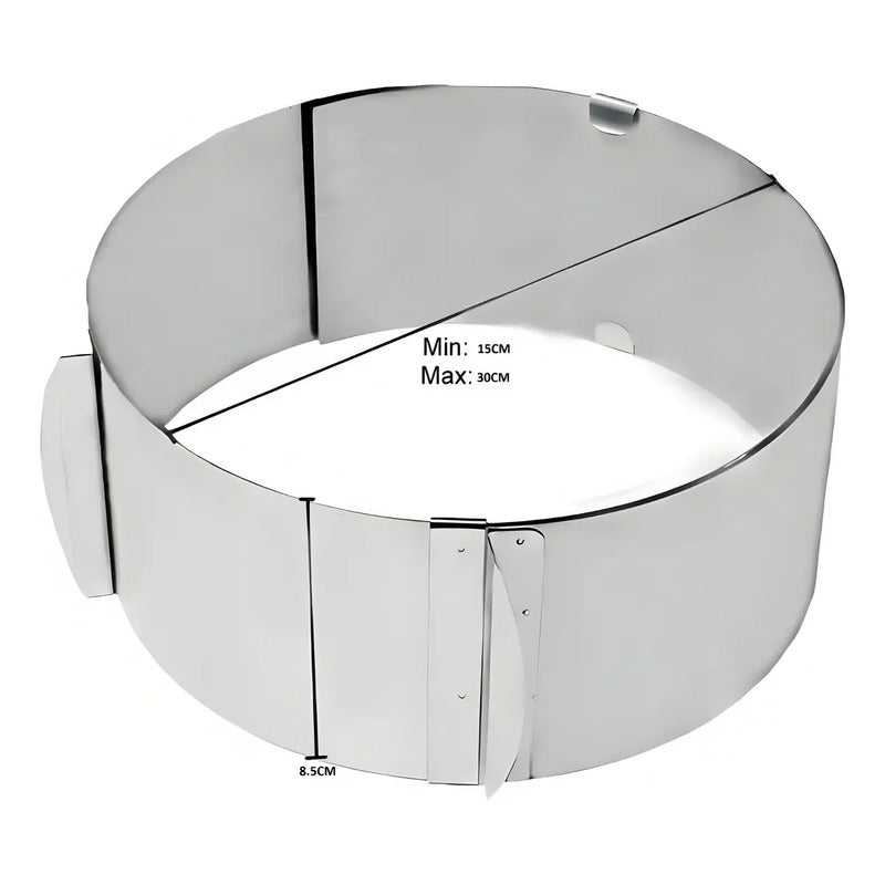 Molde De Torta Moldes Para Tortas Anillo Redondo Ajustable Gris Claro