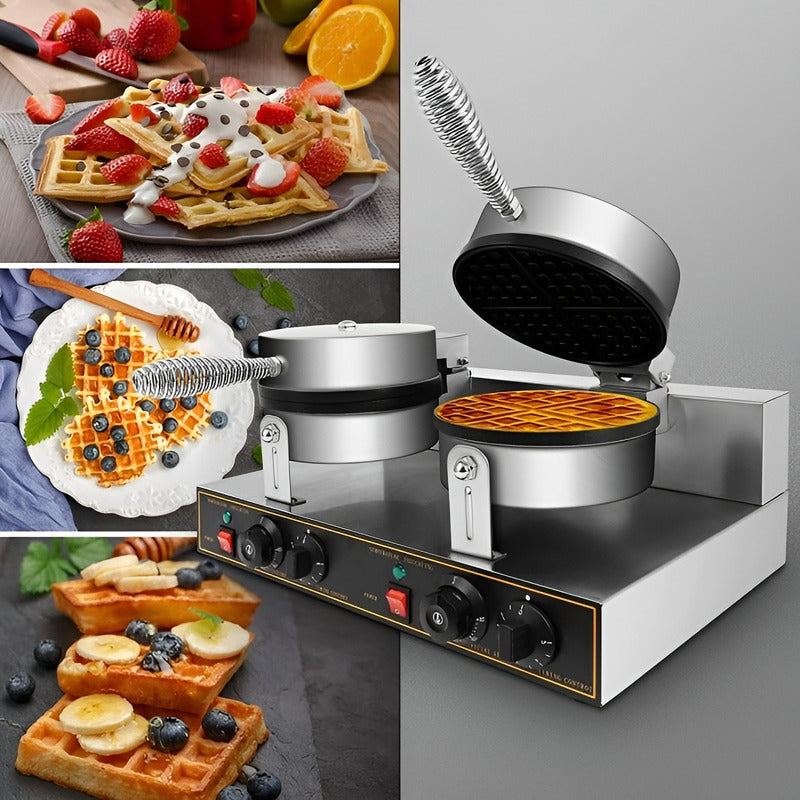 Waflera Doble Maquina Para Waffles Waflera Grande 1250w