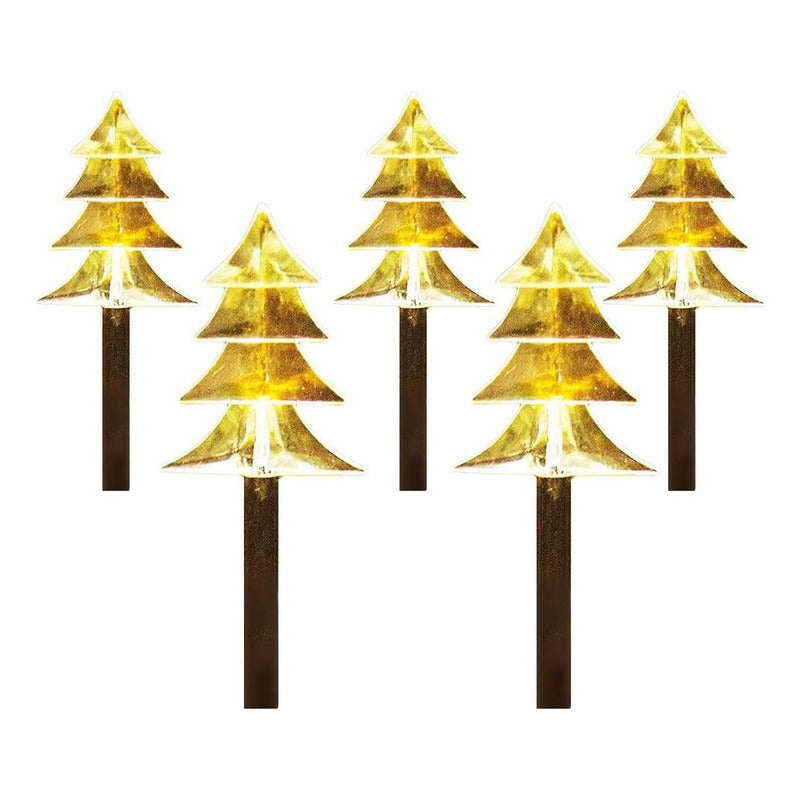 5 Luces Navideñas Luces Navideñas Solares Arboles Navidad Amarillo