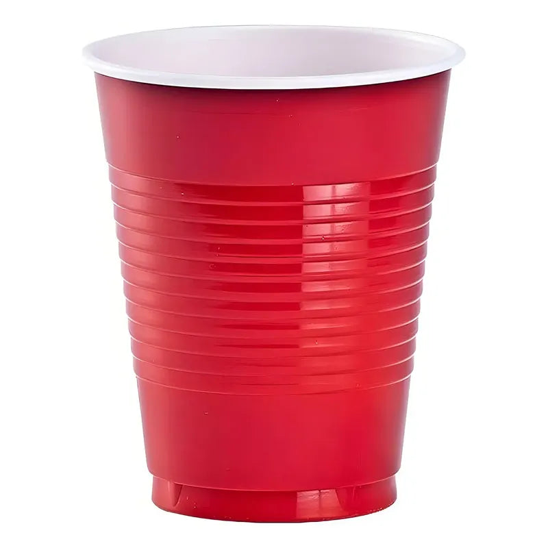 100 Vasos Plasticos Vaso Desechable Vasos Descartables Grande Vasos Plásticos Bicolor Vaso De Fiesta Vaso Americano Vasos Plasticos Rojos De Fiesta 450ml Pasteleriuscl Rojo