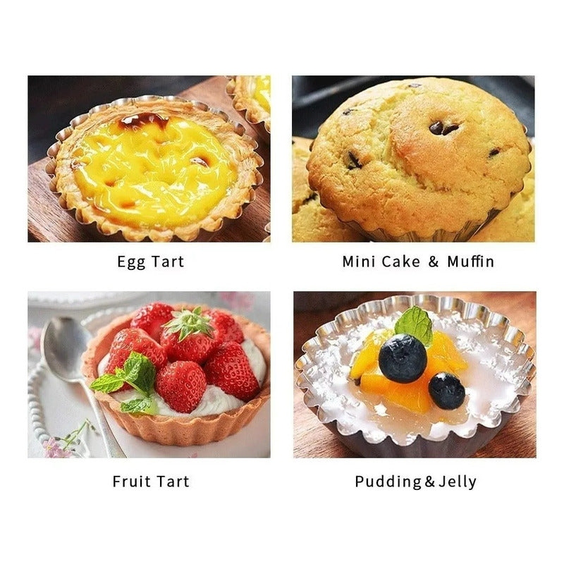 Pack 12 Molde Mini Tartaleta Tarta Moldes Para Reposteria