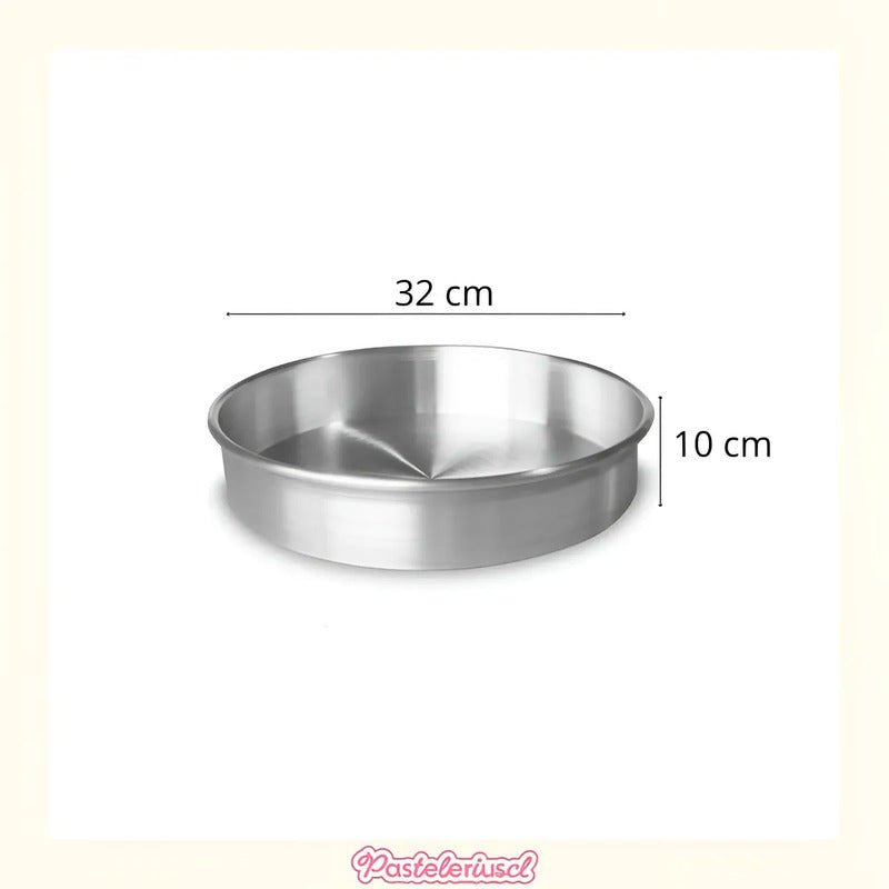 Molde De Aluminio Para Torta Molde Desmontable Molde 32x10cm Moldes Redondos Para Pasteles Con Fondo Extraíble Ideales... Plateado
