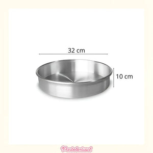 Molde De Aluminio Para Torta Molde Desmontable Molde 32x10cm Moldes Redondos Para Pasteles Con Fondo Extraíble Ideales... Plateado