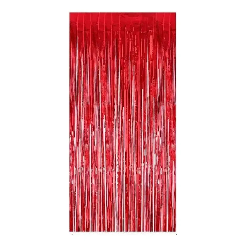 Guirnalda Cortina Metálicas Cortina De Cumpleaños Decoracion Color Rojo 101074