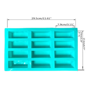 Moldes Silicona De 12 Ranuras Para Barra Cereal Chocolate Pastelería Cl