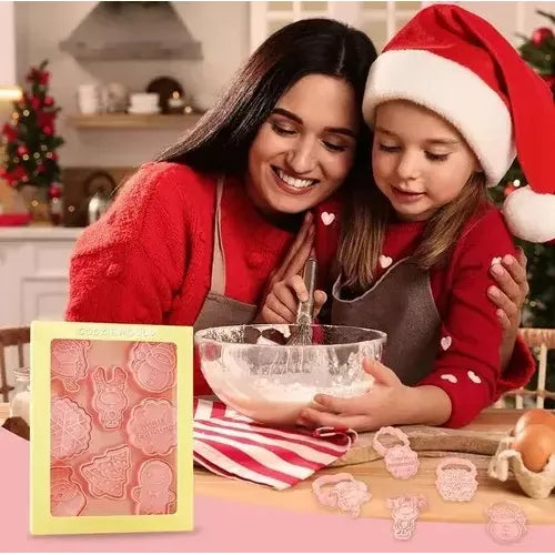 Cortador Galletas Navidad Cortador Galleta Moldes Navideños Color Rosa