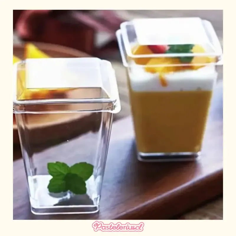 10 Vasos Para Postres Set De Vasos Shot Postres Con Tapa Vasos Para Postres Con Tapa Vasos Plasticos Reutilizables Vasos... Transparente