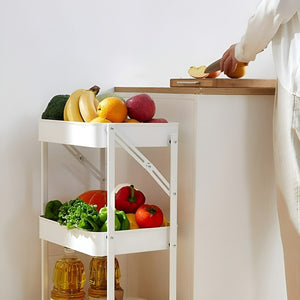 Carro De Almacenamiento Con Ruedas Carrito Multiusos 3niv Blanco