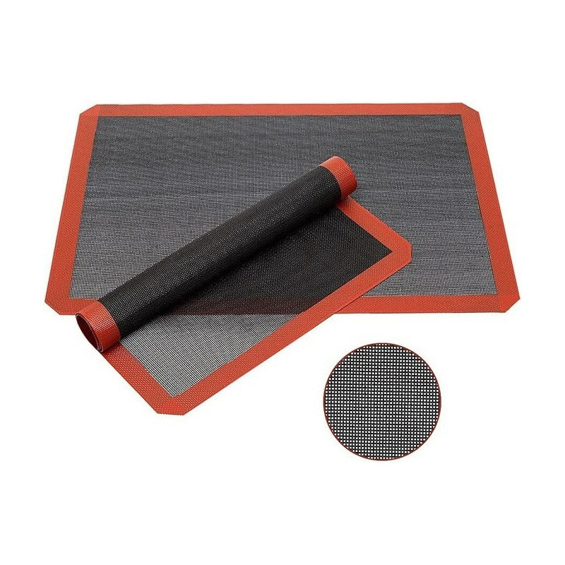 Pack X4 Lamina Silicona Tapete Horno Microperforado 60x40cm Negro