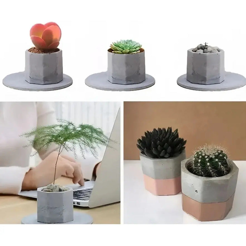 X2 Moldes De Silicona Maceta Molde Para Yeso Molde Para Vela Moldes Reutilizables De Yeso De Arcilla De Hormigón Para Macetas Caseras Para Suculentas Decoración Duradera Del Hogar Pasteleriuscl