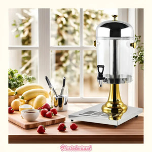 Dispensador De Bebidas Transparente Máquina Expendedora 8l Dispensadores Bandeja De Goteo Desmontable Para Fiestas Bodas... Plateado Con Dorado
