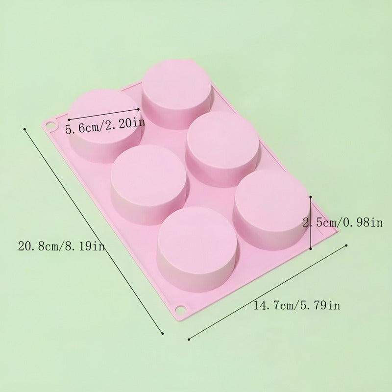 Molde De Silicona Cheesecake Molde Jabon Molde 6cavid Redond Multicolor