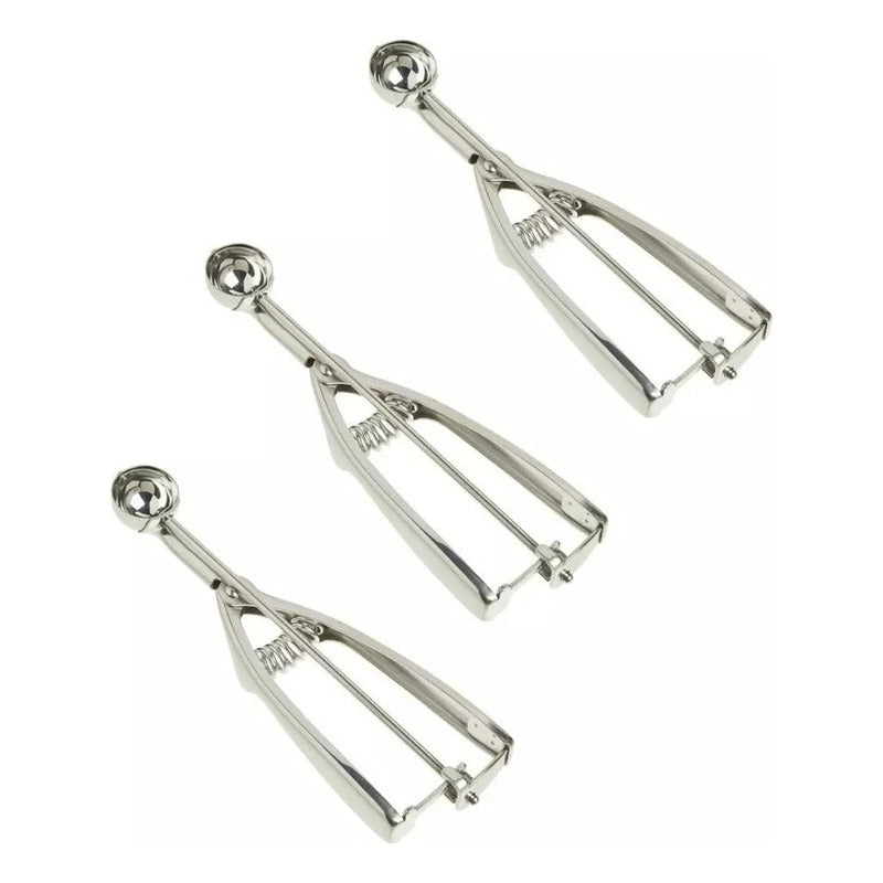 Pack X3 Cucharas Helado Cuchara Helado Cuchara De Helado 4cm Plateado