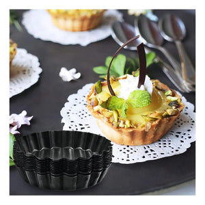 Pack X24 Moldes Tartaleta Desmontable Individual 10,5cm Molde Resistentes Para Tartaletas Moldes De Kuchen Mini... Gris