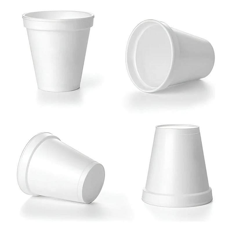 Set 100 Vasos Termicos Vasos Desechables Vaso Descartable Vasos De Plumavit Vaso Cafe Vaso Plumavit Vaso De Cafe Vaso... Blanco