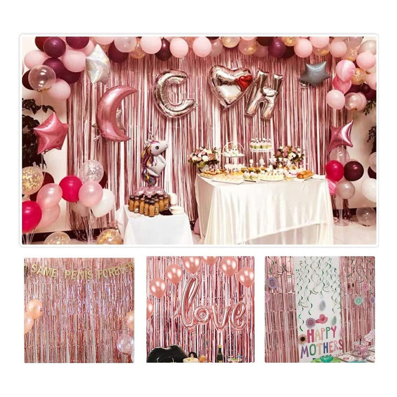 X2 Cortinas De Cumpleaños Guirnalda De Cumpleaños Salmon 2m Salmón