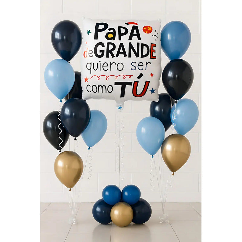 Globo De Papel Metalizado Para Día Del Padre Blanco 45 Cm
