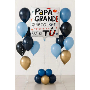 Globo De Papel Metalizado Para Día Del Padre Blanco 45 Cm