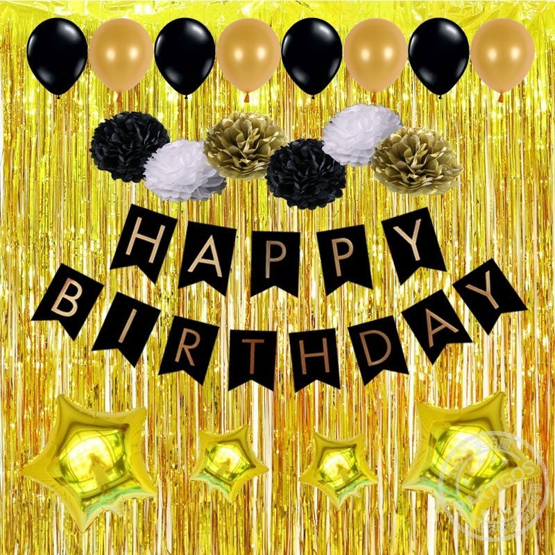 X2 Guirnalda Cortina Metálicas Cortina De Cumpleaños Dorada Dorado