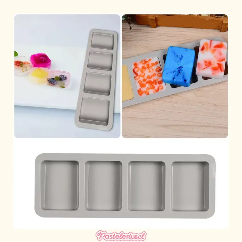 Moldes Silicona Molde De Silicona De Jabon Molde Jabon 4cavi Gris Claro