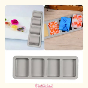 Moldes Silicona Molde De Silicona De Jabon Molde Jabon 4cavi Gris Claro
