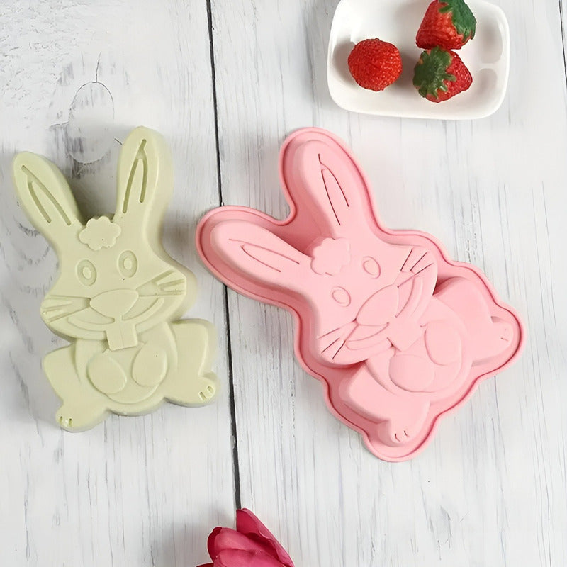 Set 2 Molde Conejo De Pascua Molde Silicona Molde Chocolate  Multicolor