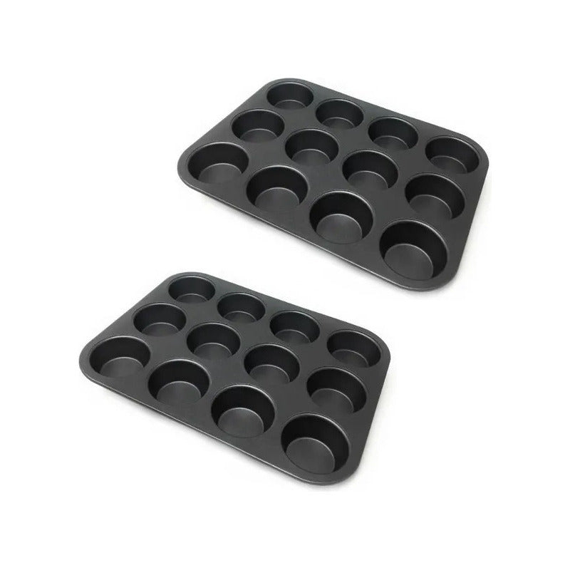 Pack X2 Moldes 12 Cupcakes Molde Cupcake Moldes Muffin Gris